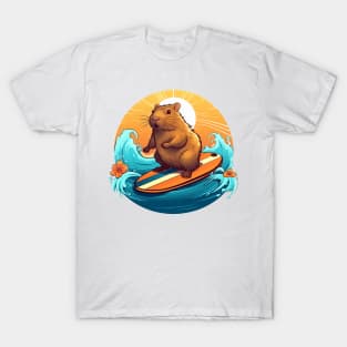 Surfing Happy Capybara T-Shirt